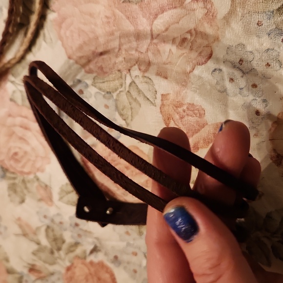 Genuine leather choker necklace and braided headband - Picture 5 of 8